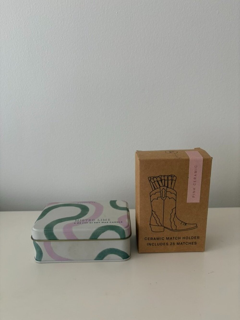 Paddywax Candle and Cowboy boot match holder